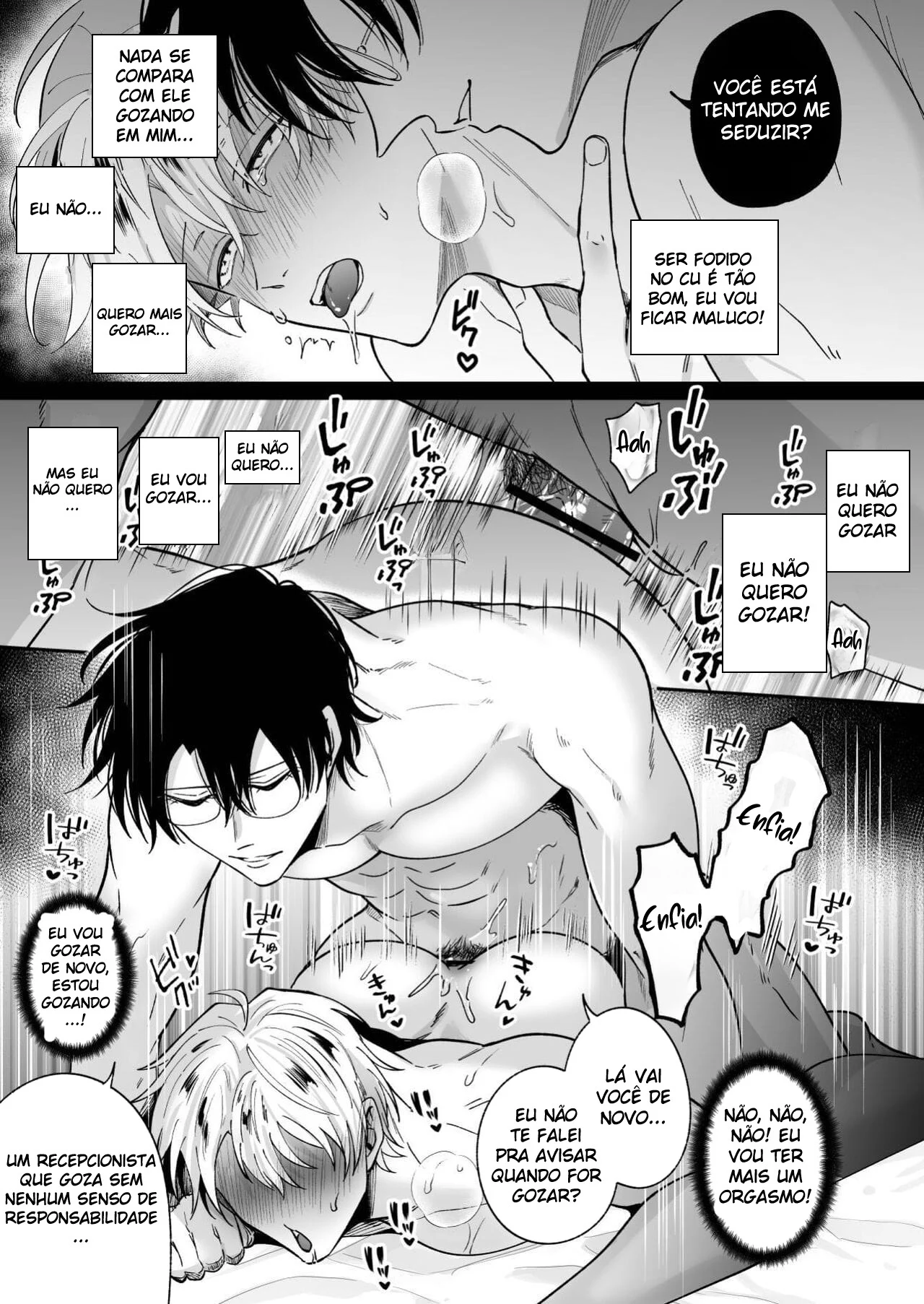 Ex-recepcionista mostra como satisfazer clientes com sua nova habilidade yaoi proibida.