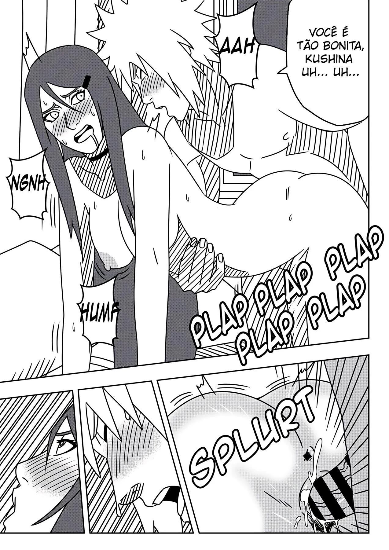 Minato Fode a Kushina Enquanto Naruto Espia - Quadrinhos Eróticos Explícitos