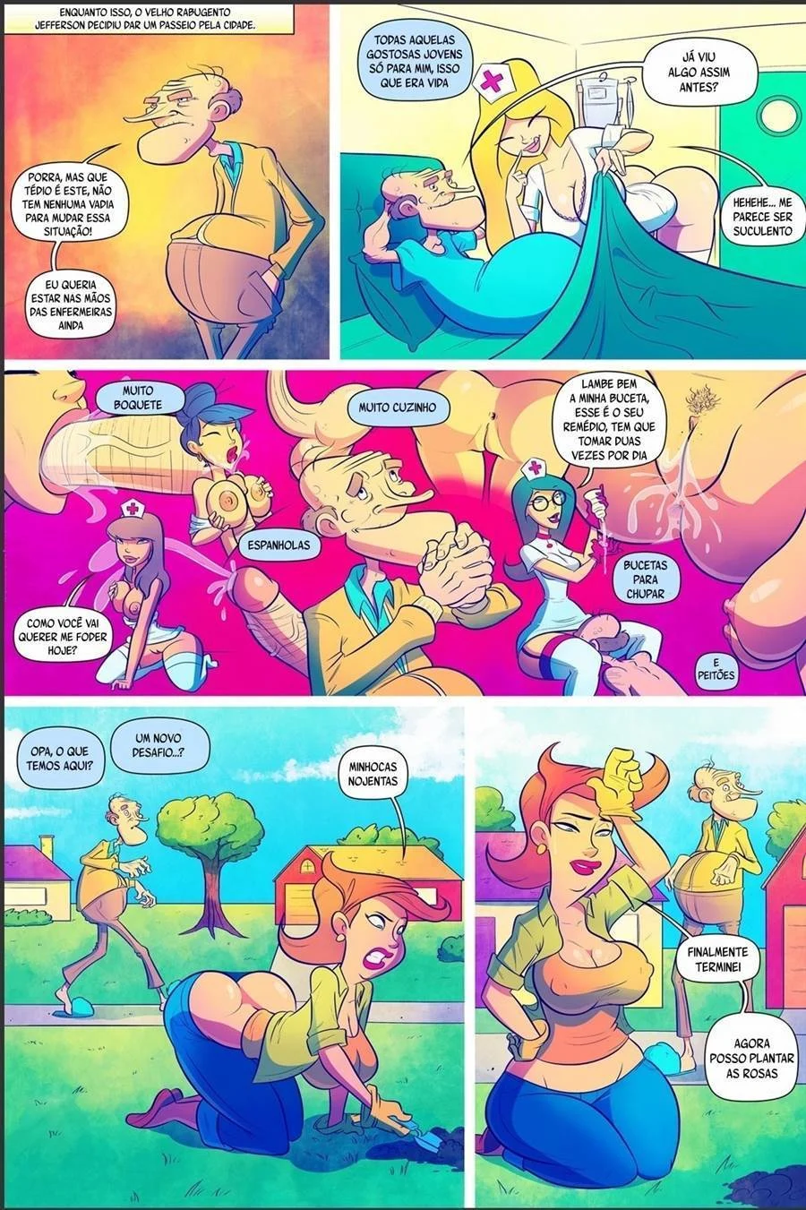 Quadrinhos Quentes: A Terceira Surra de Prazer do Velho Tarado