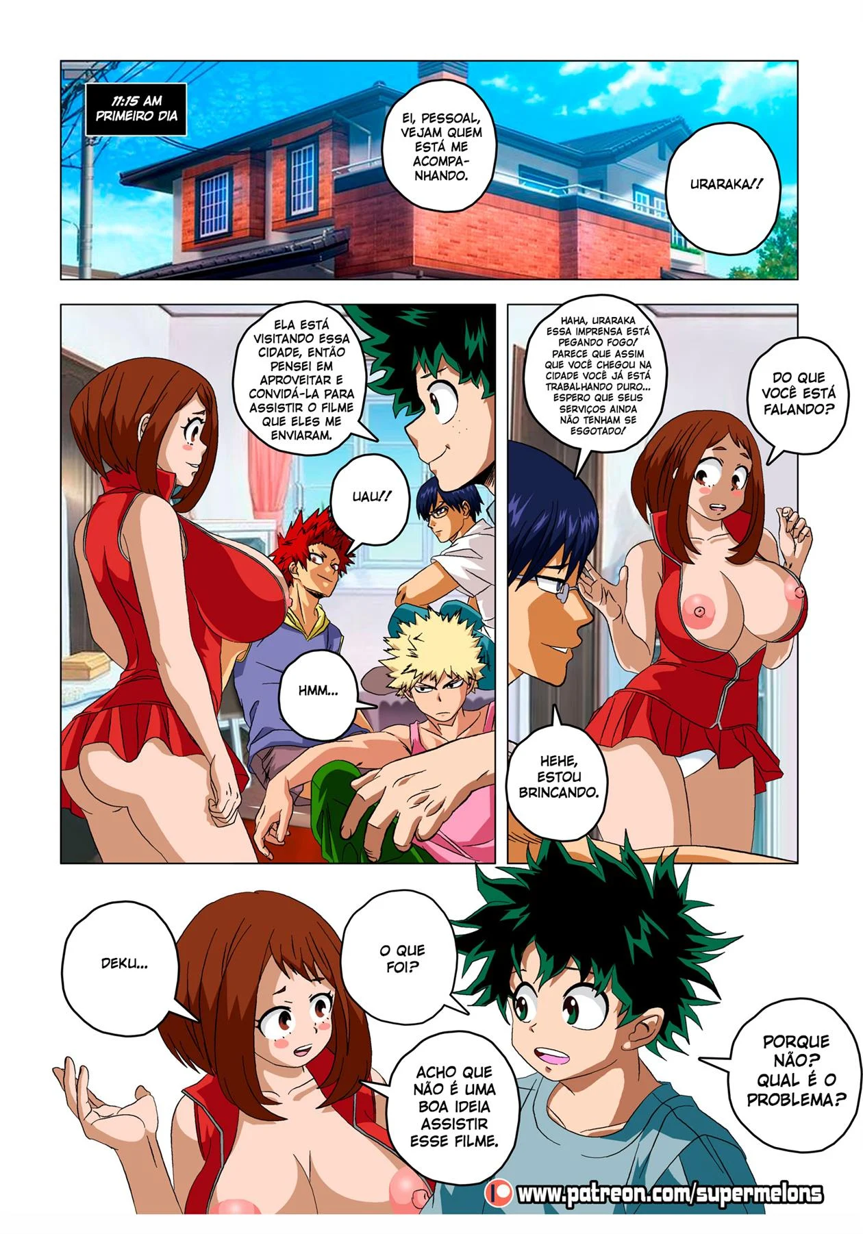 Uraraka Surpreende Deku com Fetiche Molhado em Cena Explícita Sem Limites