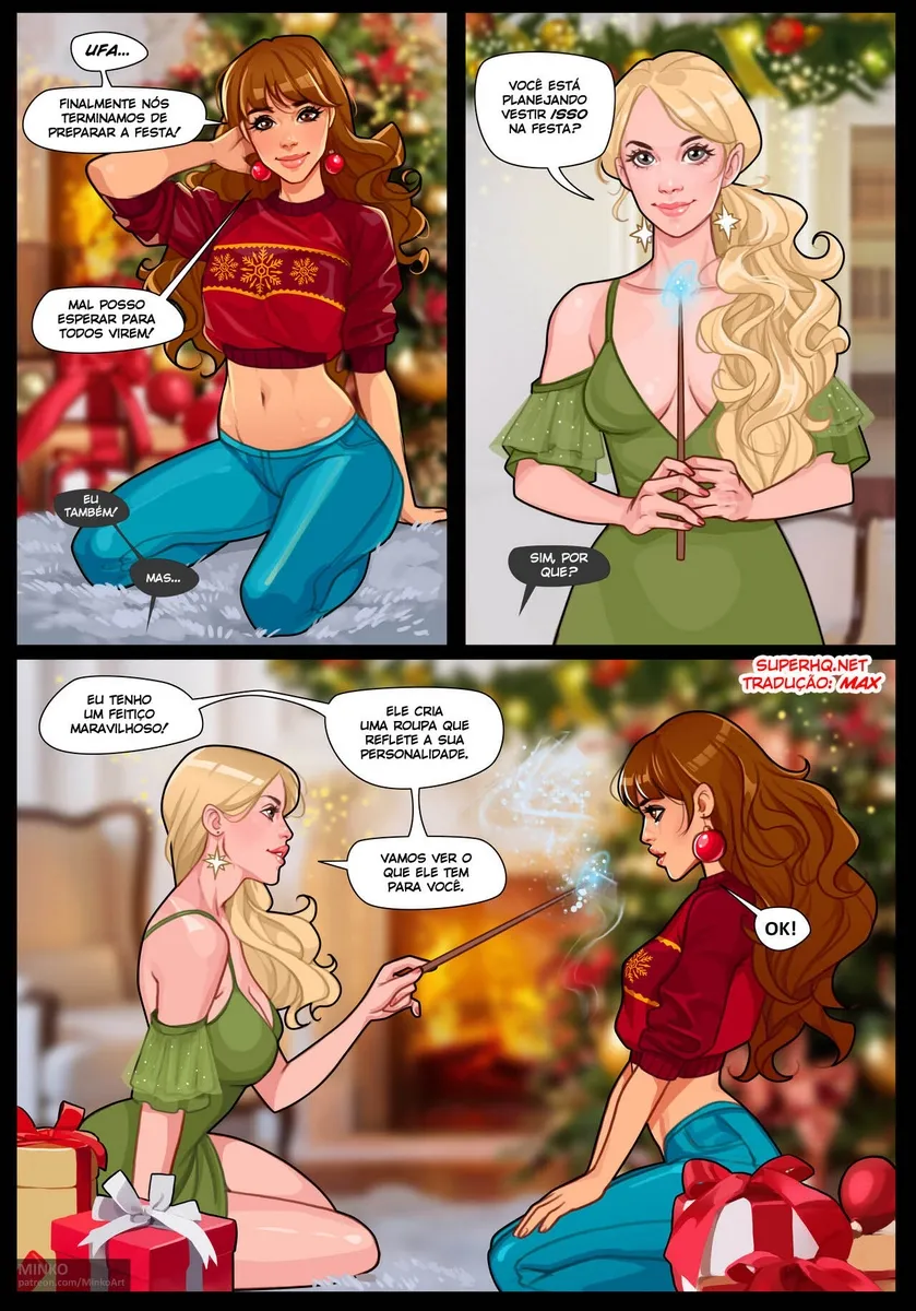 Hermione em Festa Sensual: Quadrinhos Explícitos de Ano Novo
