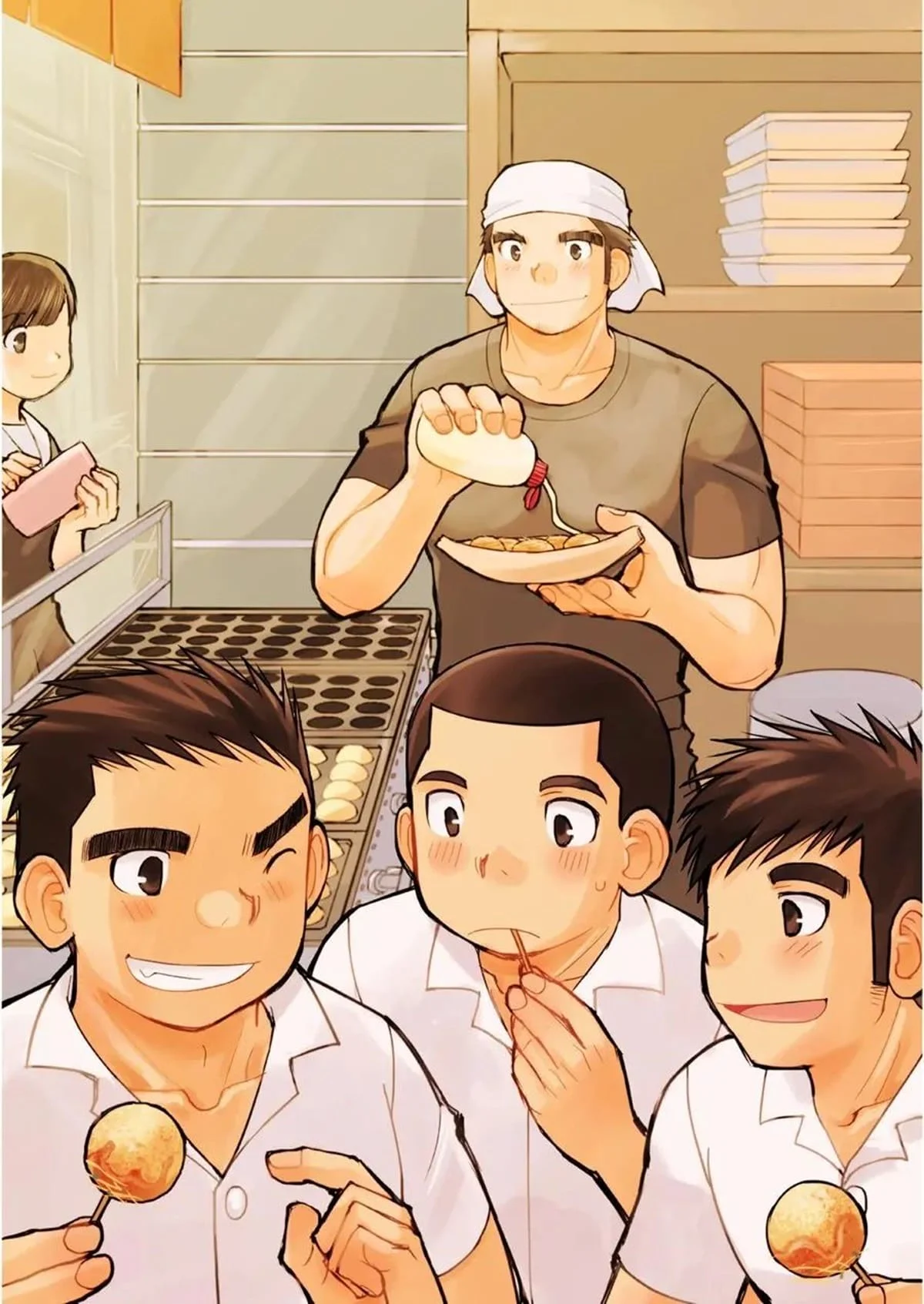 Delícia Explícita: Takoyakis Picantes com Shinichiro em Yaoi Ardente