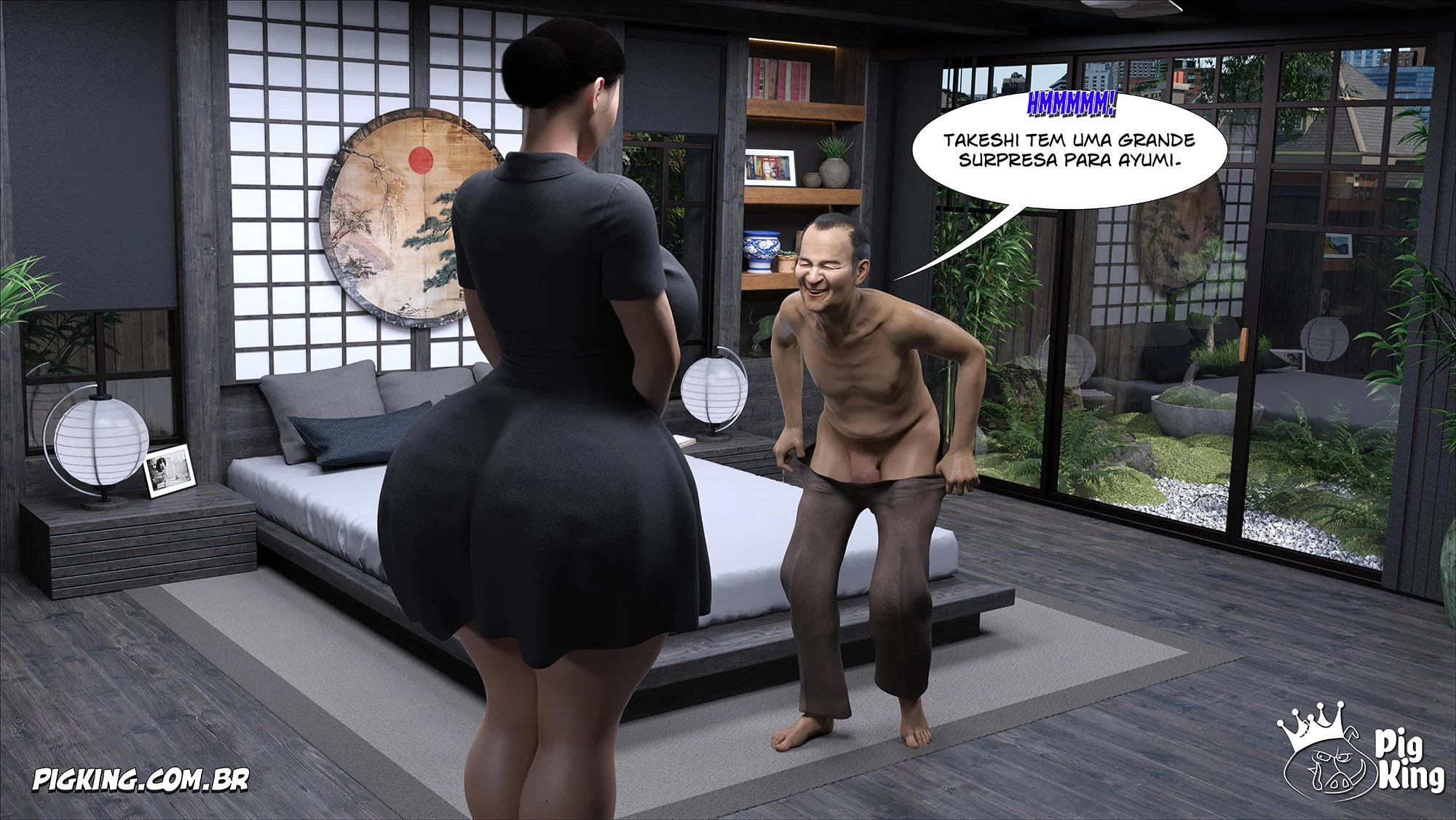 Puta da Família Kobayashi: Orgia em HQ 3D Explícita