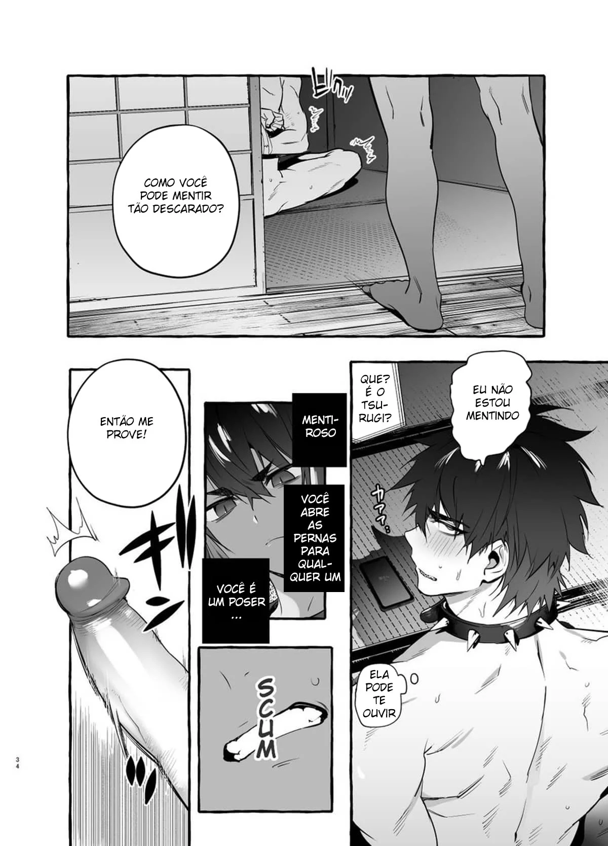 Padrasto Canino 3: Uma Surra de Sexo Animal em HQ Yaoi Explícita