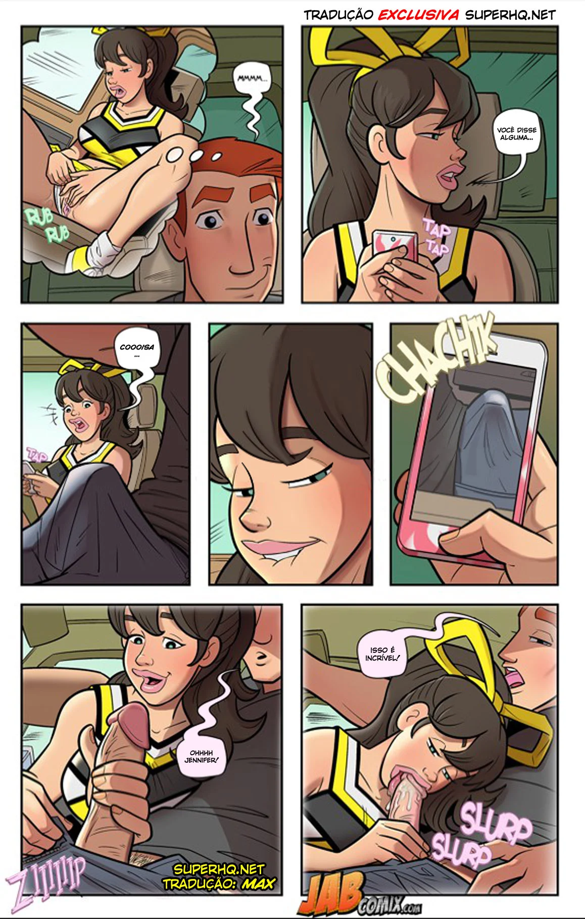 Padrasto devora a enteada safada em HQ erótica explícita