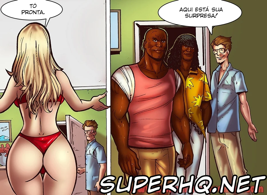 Esposa Submissa trai o marido com negão na frente dele - Hentai Explícito