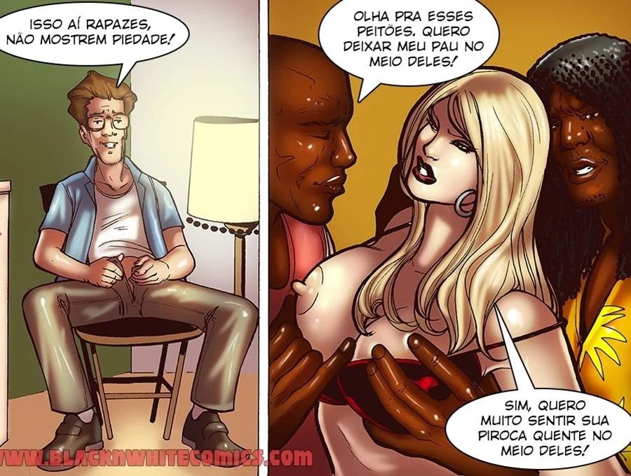 Papai Cuck Mamãe Gostosa: Surra de Pirocada Interracial em HQ Pornô