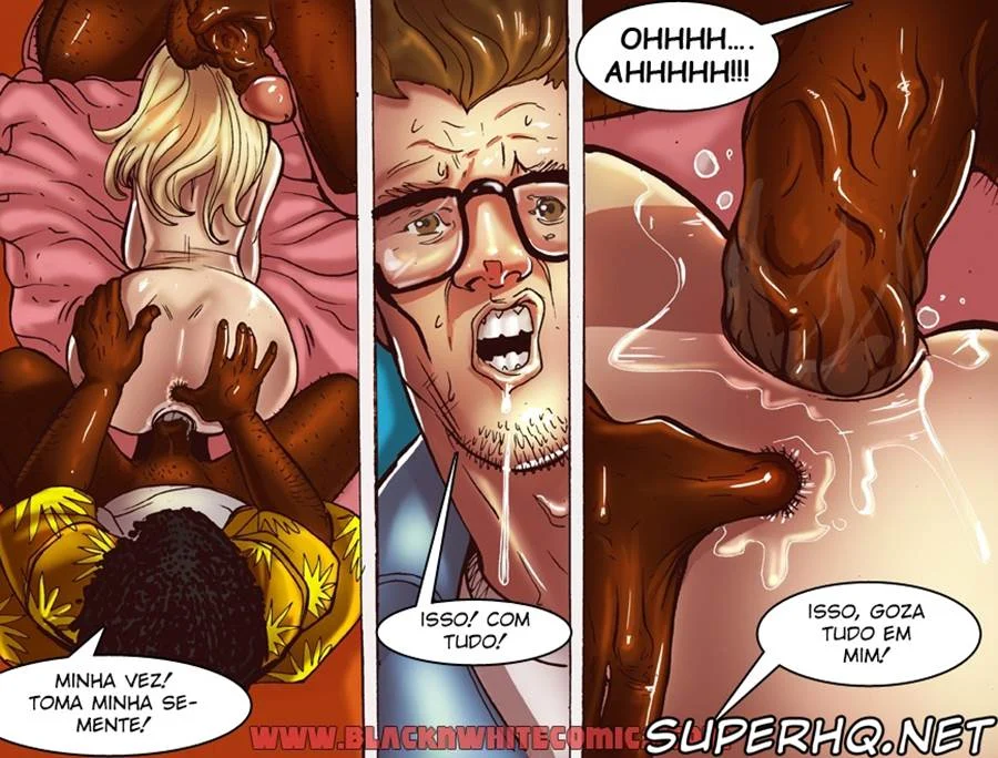 Papai Cuck Mamãe Gostosa: Surra de Pirocada Interracial em HQ Pornô