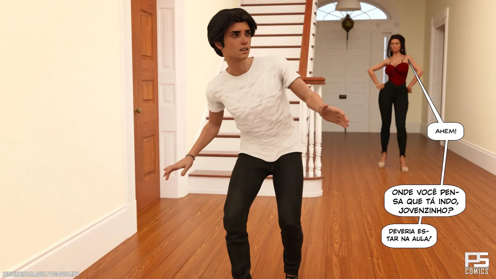 Pegasus Smith: Orgia Proibida na Mansão das MILFs - HQ 3D Explícita