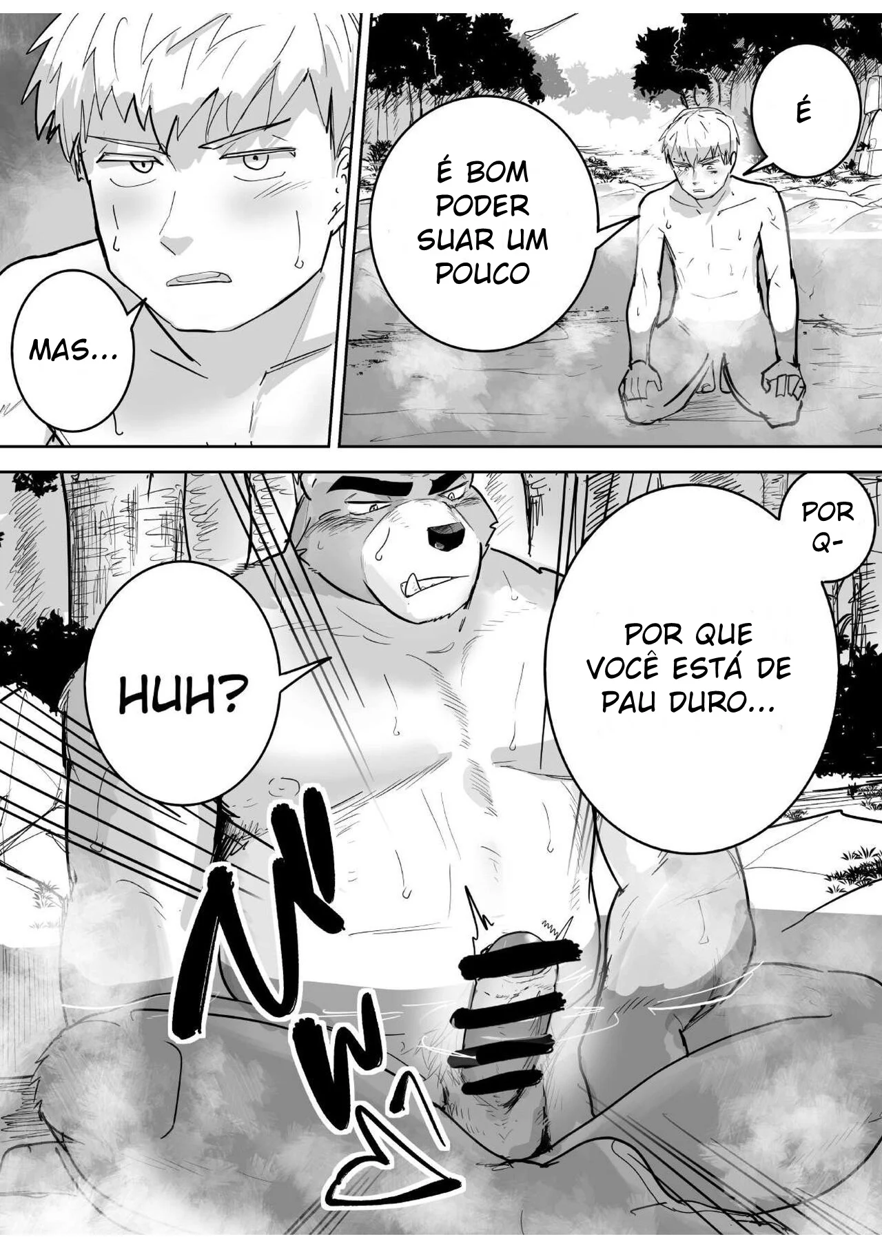 Nudez nas Termas: Suruba Sensual e Sexo Explícito Yaoi