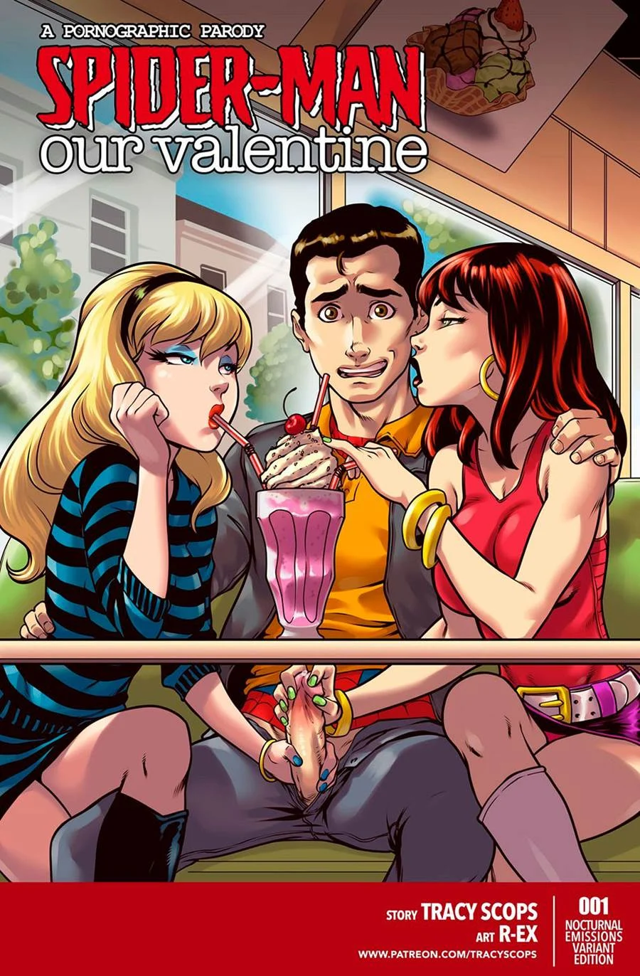 Peter Parker Dominando Gwen e Mary Jane em Cena Quente de Menage Atrás