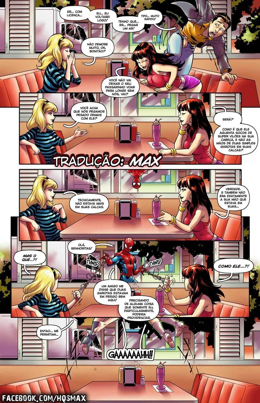 Peter Parker Dominando Gwen e Mary Jane em Cena Quente de Menage Atrás