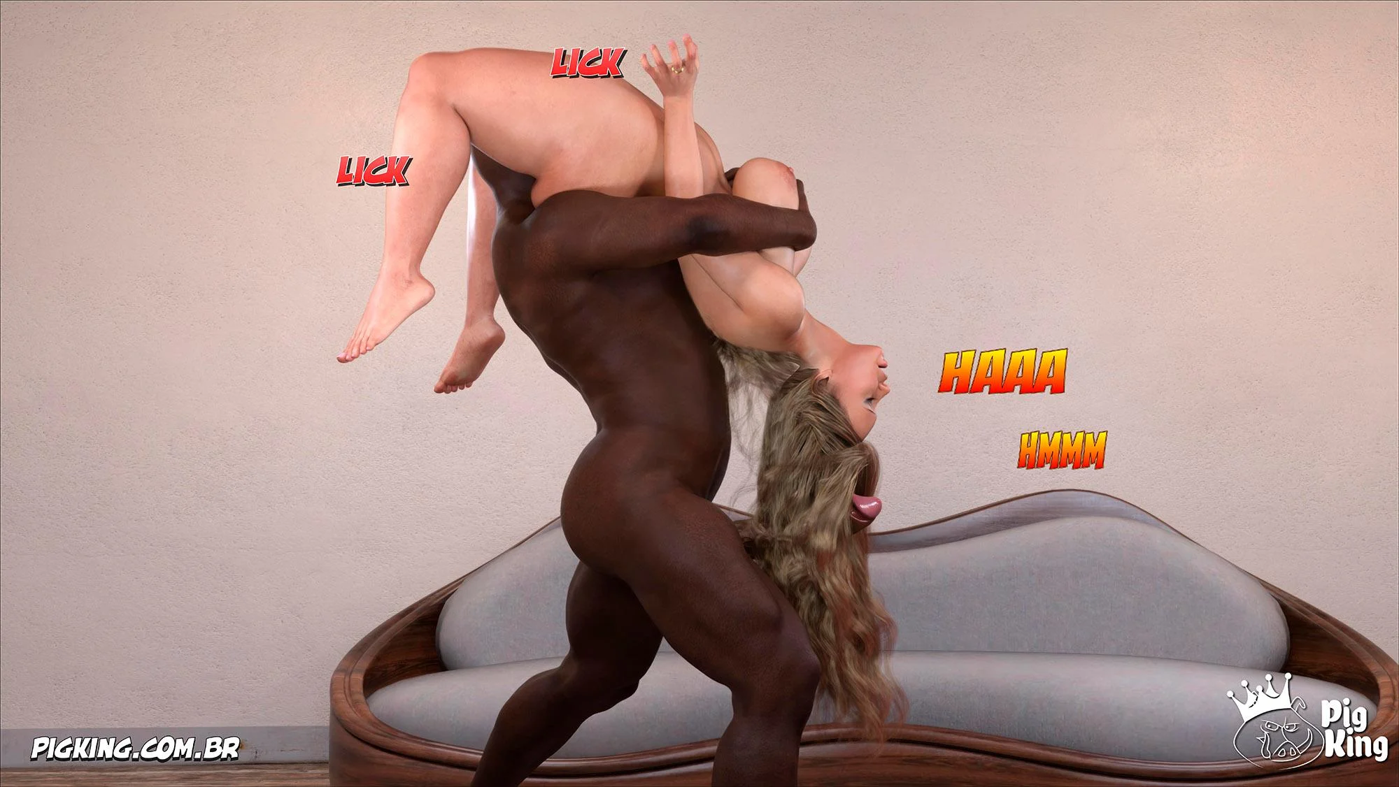 A rainha do sexo selvagem: PigKing domina Nicoly em cenas eróticas 3D