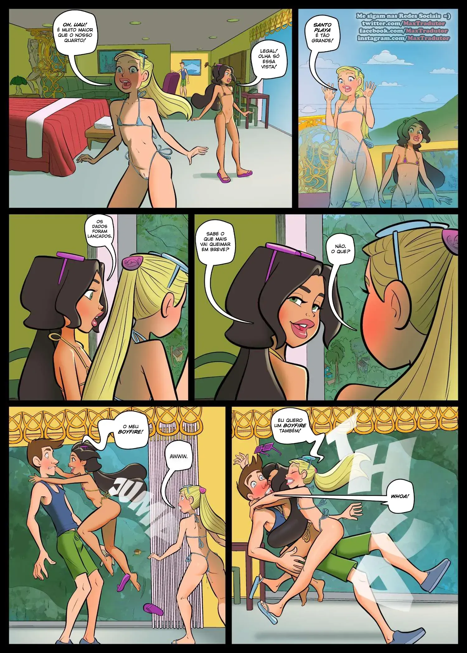 Quadrinhos Eróticos Explícitos: Aventuras Calientes na Praia de Santo