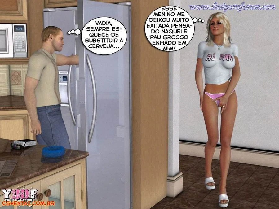 Prima 3D Proibida: Ménage Ardente Nos Quadrinhos de Sexo Explícito