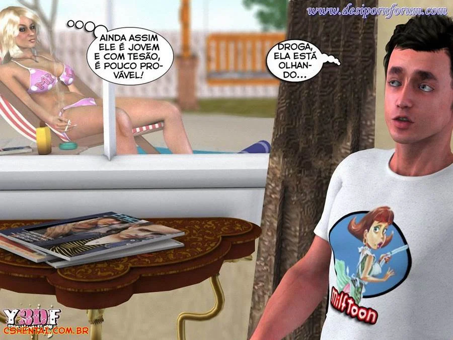 Prima 3D Proibida: Ménage Ardente Nos Quadrinhos de Sexo Explícito