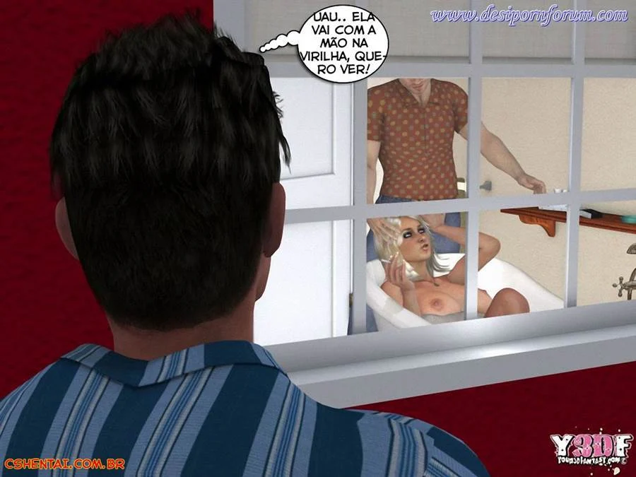 Prima 3D Proibida: Ménage Ardente Nos Quadrinhos de Sexo Explícito