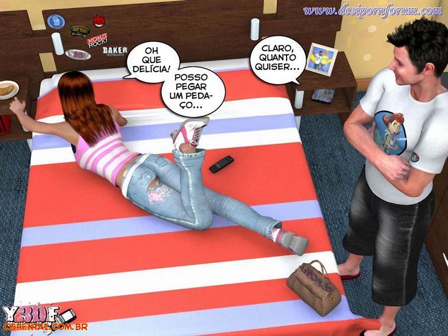 Prima 3D Proibida: Ménage Ardente Nos Quadrinhos de Sexo Explícito