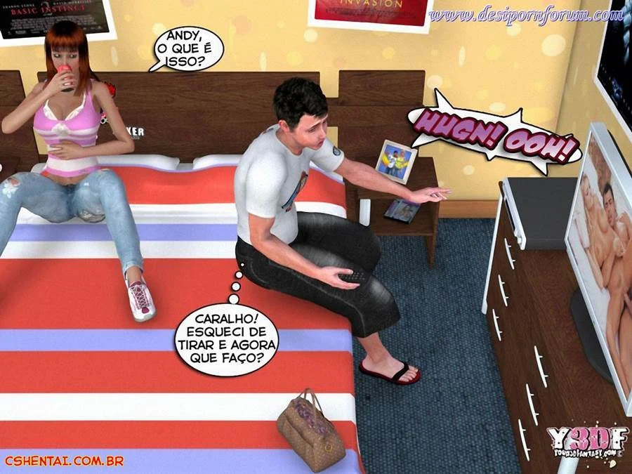 Prima 3D Proibida: Ménage Ardente Nos Quadrinhos de Sexo Explícito