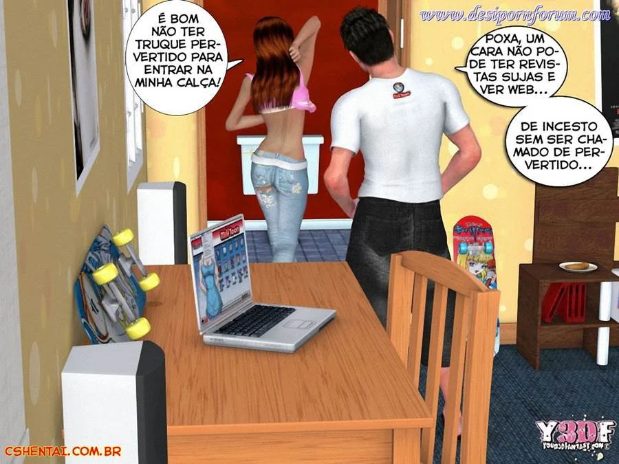 Prima 3D Proibida: Ménage Ardente Nos Quadrinhos de Sexo Explícito