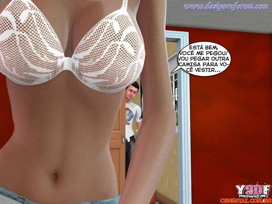 Prima 3D Proibida: Ménage Ardente Nos Quadrinhos de Sexo Explícito