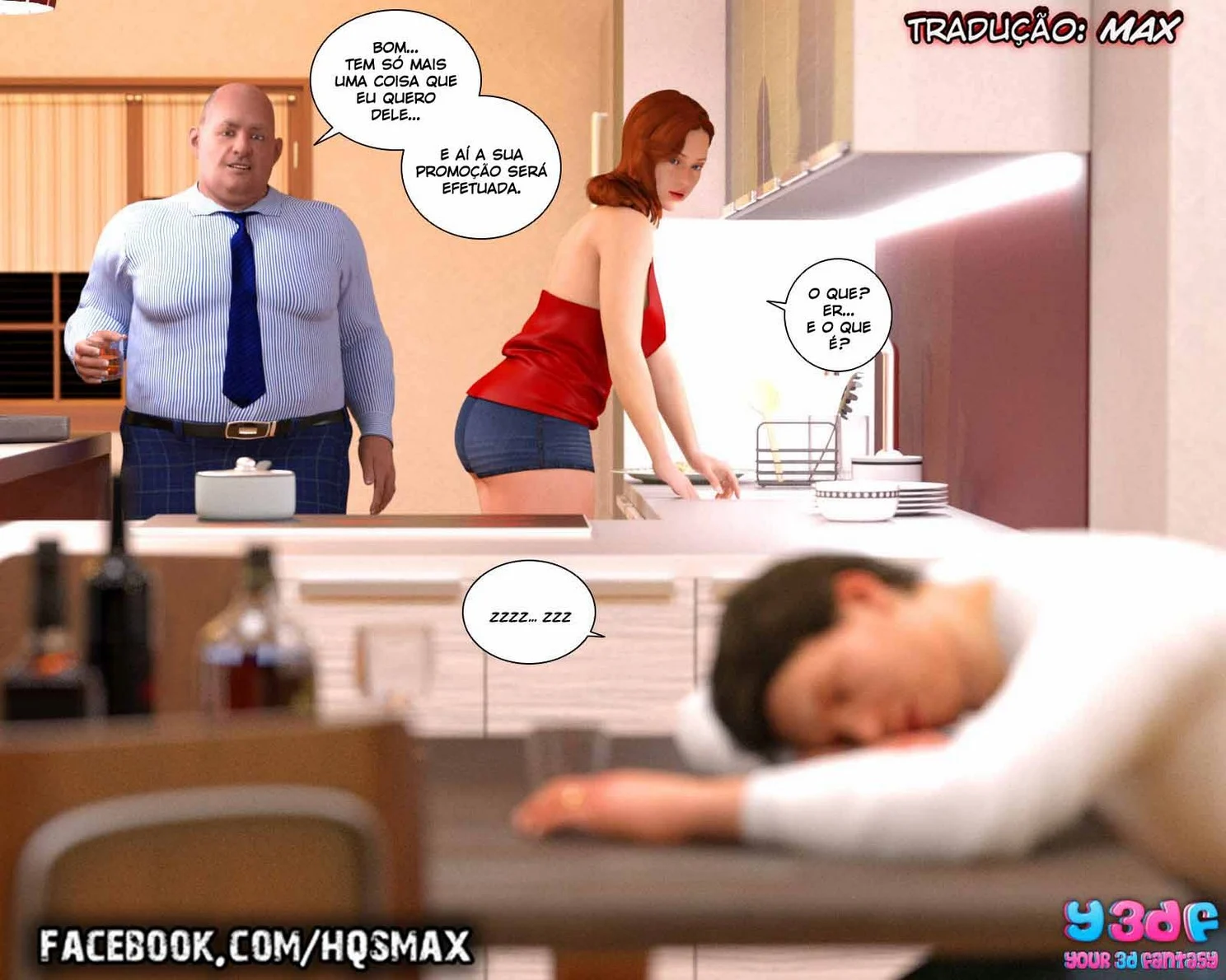 Chefe Tarado: Submissão Obscena no Escritório - HQ Pornô 3D Explícita