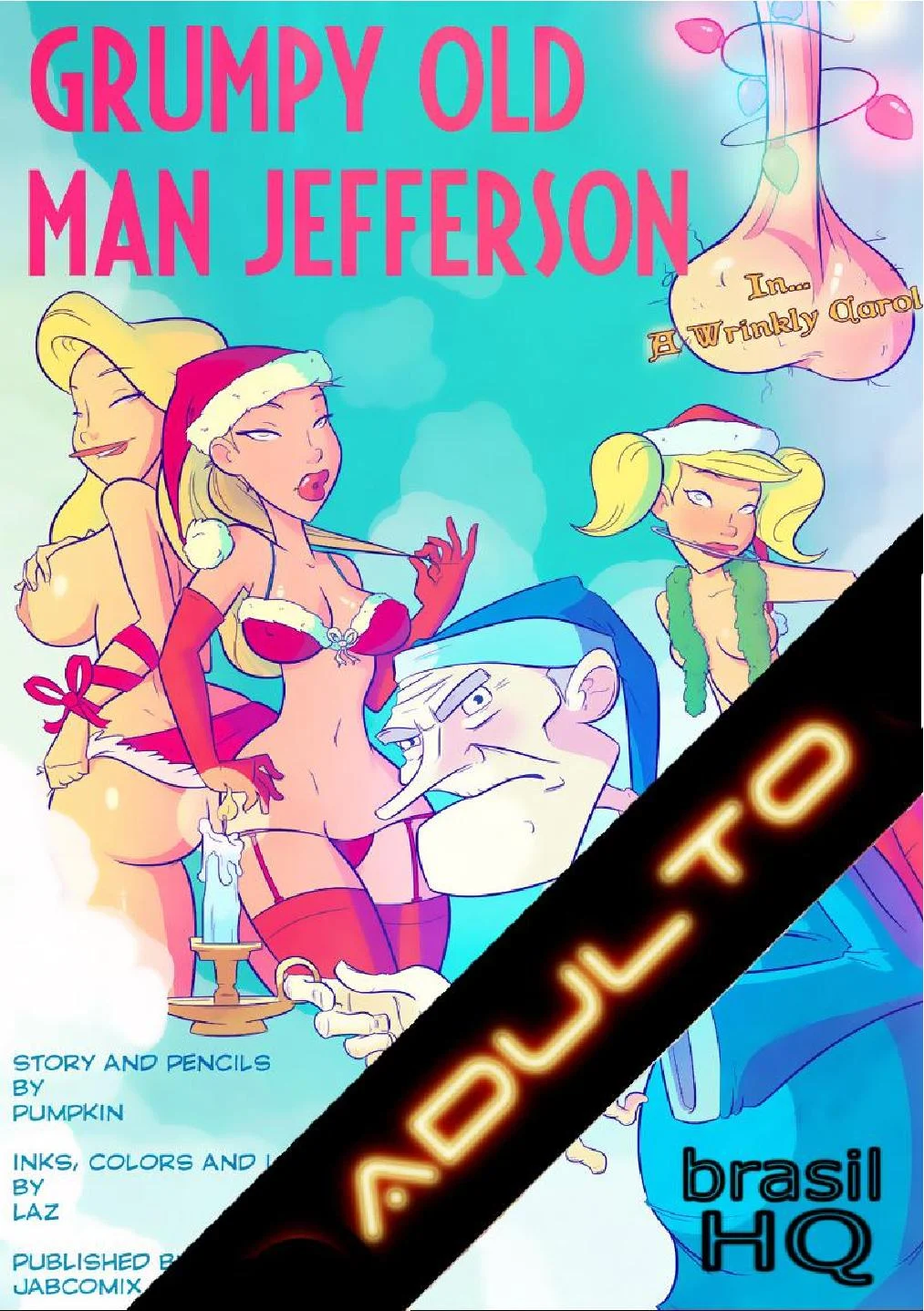 Sedução Proibida: Avô Tarado Abusa da Netinha no Natal em HQ Pornô Explícita