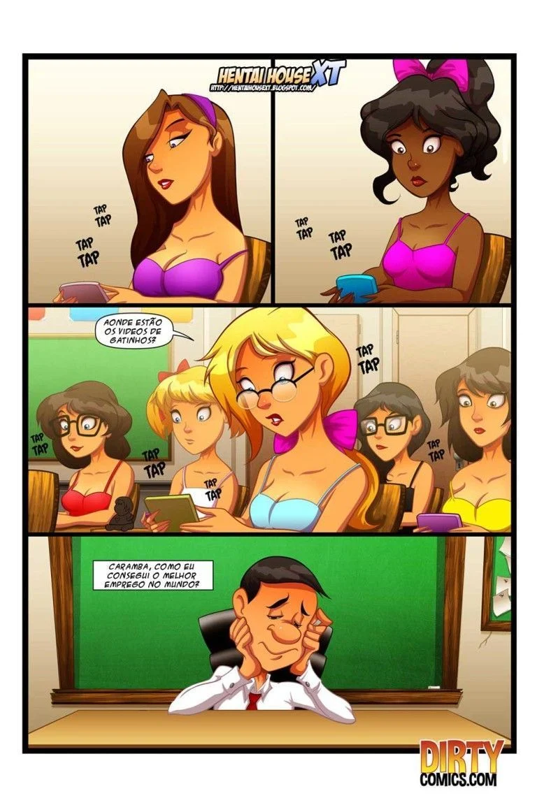 Professor devassa aluna em sala: HQ erótica com sexo explícito e fetiche acadêmico