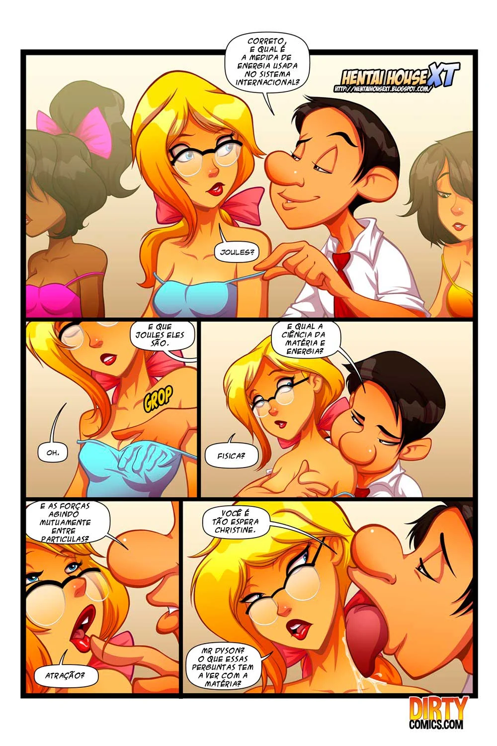 Professor devassa aluna em sala: HQ erótica com sexo explícito e fetiche acadêmico