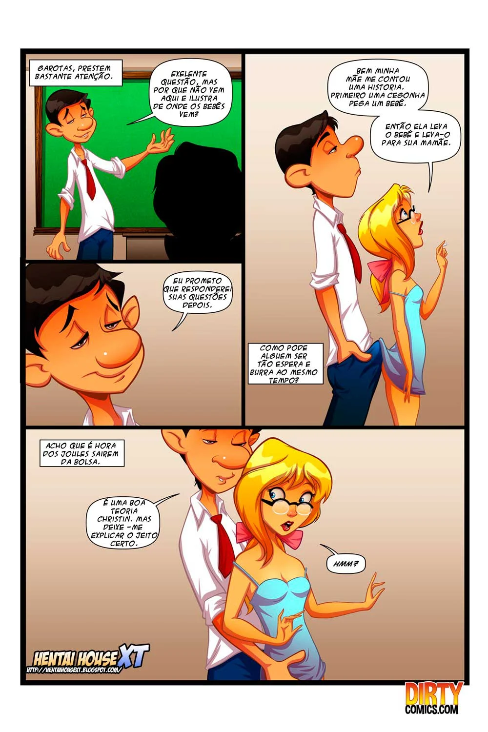 Professor devassa aluna em sala: HQ erótica com sexo explícito e fetiche acadêmico