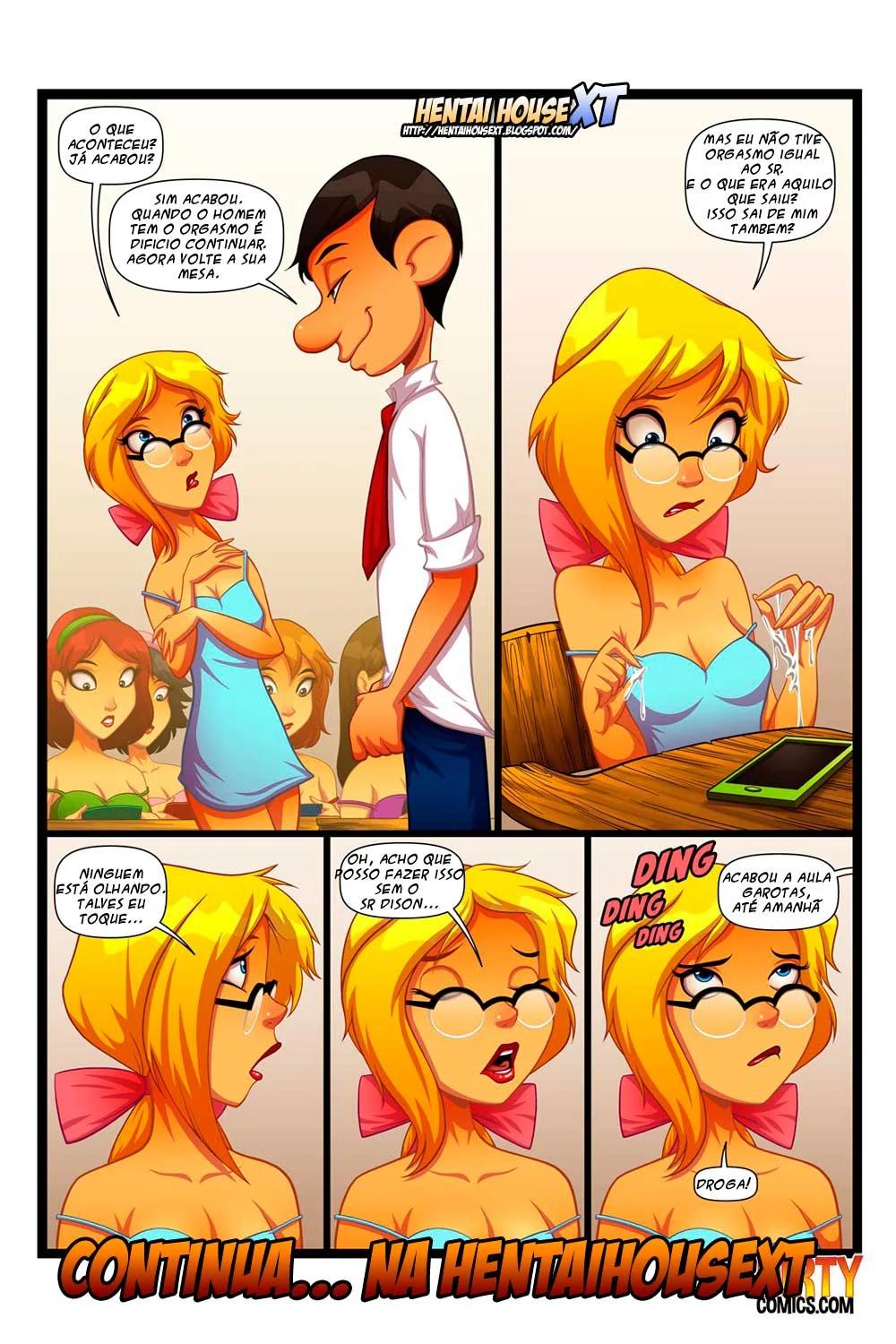 Professor devassa aluna em sala: HQ erótica com sexo explícito e fetiche acadêmico