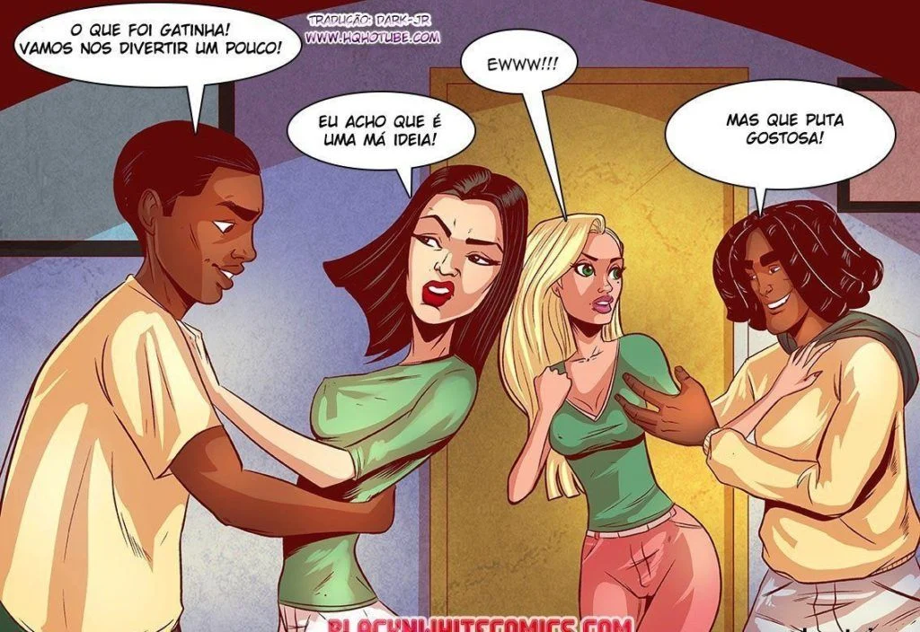 Estudantes Novinhas Transando: Sexo Inter-racial Explícito em HQ de Hentai Proibido
