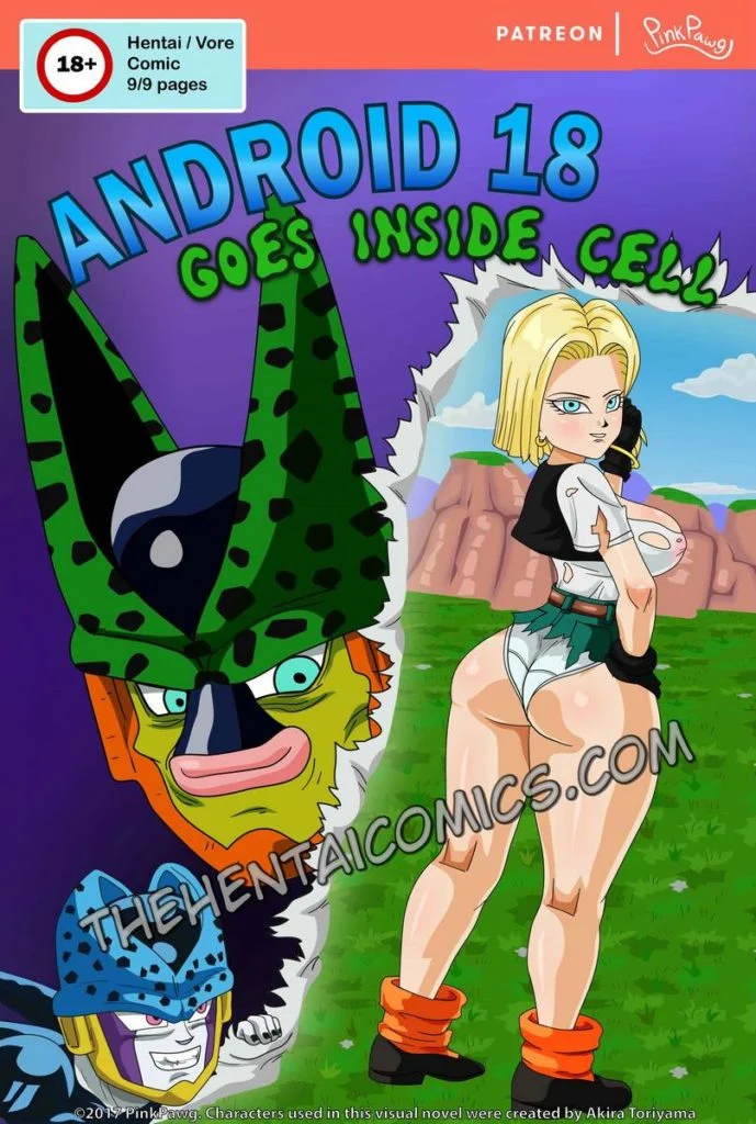 Quadrinhos Eróticos: Cell Dominando a Android 18 com Foda Brutal em HQ Pornô
