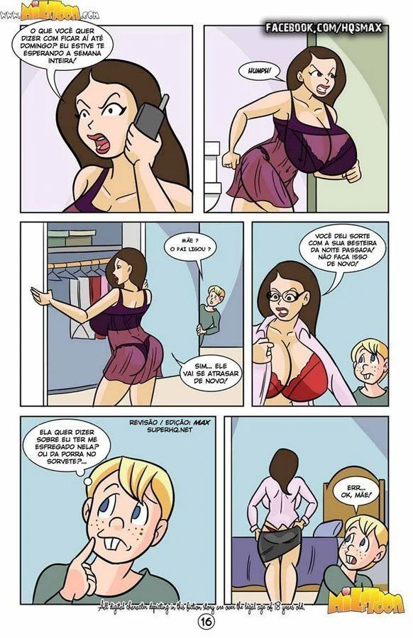 Mãe e Filho Transando sem Limites - Hentai Explícito em HQ