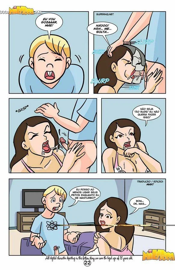 Mãe e Filho Transando sem Limites - Hentai Explícito em HQ