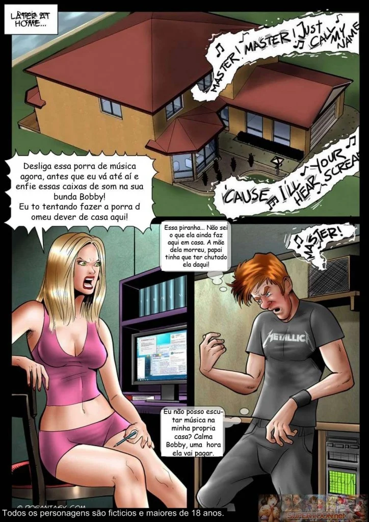 Pai devassa a filha prostituta em HQ de sexo explícito e tabu