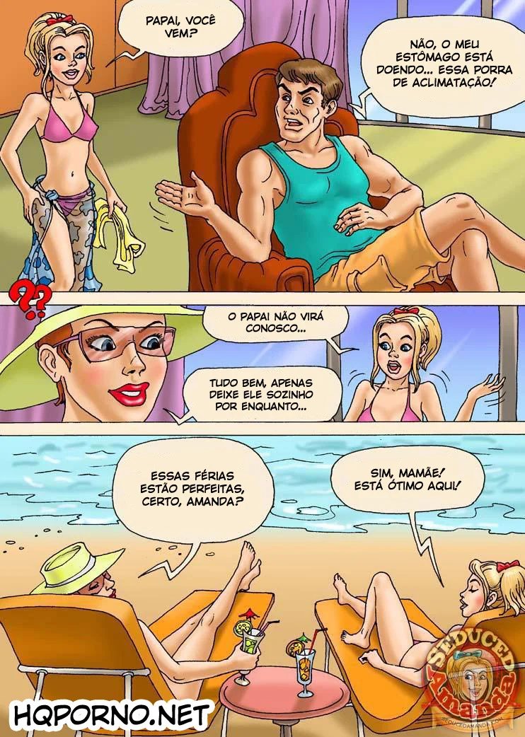 Pai Liberal Enche a Filha de Prazer em Suruba Picante nos Quadrinhos