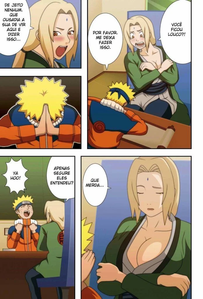 Naruto Fode a Tsunade com Fúria no Quintal da Vila - Hentai Explícito em HQ