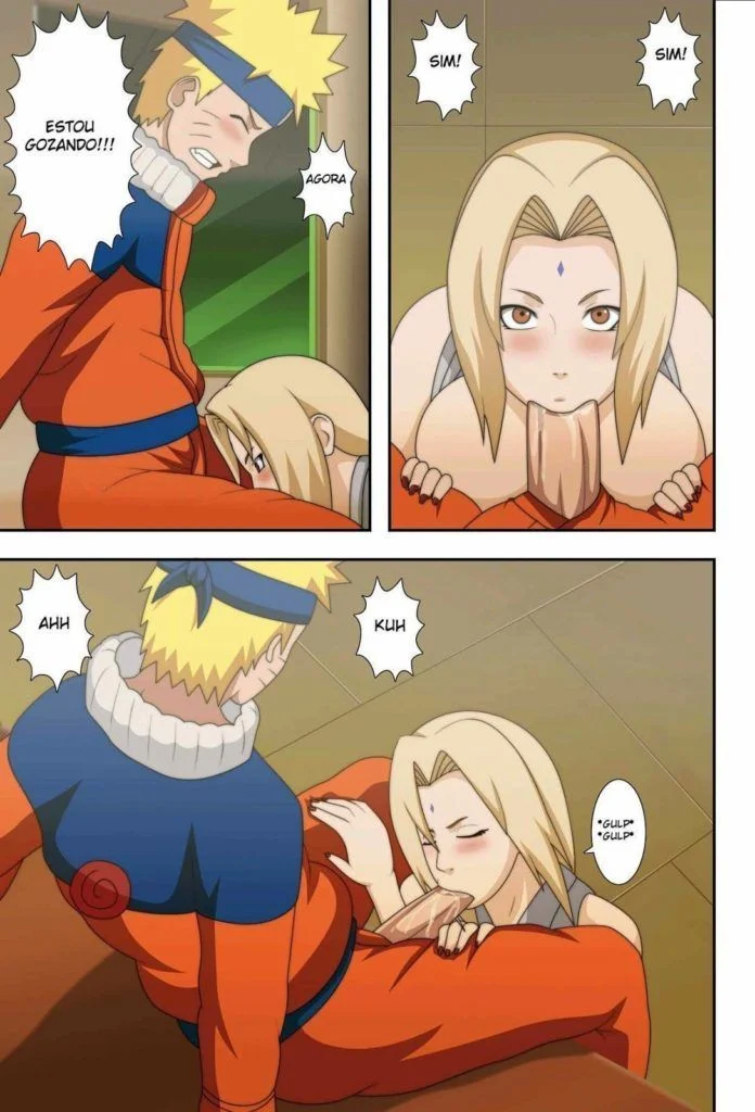 Naruto Fode a Tsunade com Fúria no Quintal da Vila - Hentai Explícito em HQ