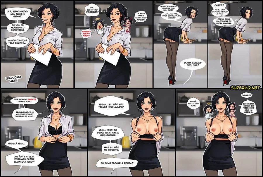 Asami domina Korra em cenas quentes de sexo lésbico no trabalho - HQ Adulto