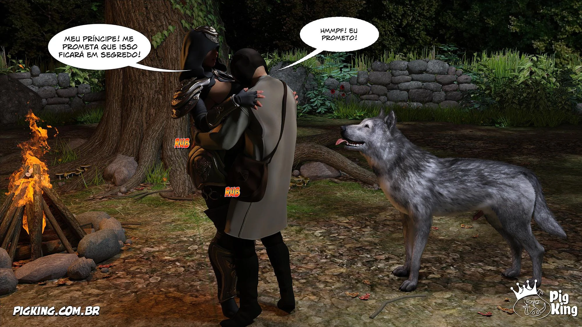 Rainha Azalea 12: Orgia Real em Quadrinhos 3D Explícitos