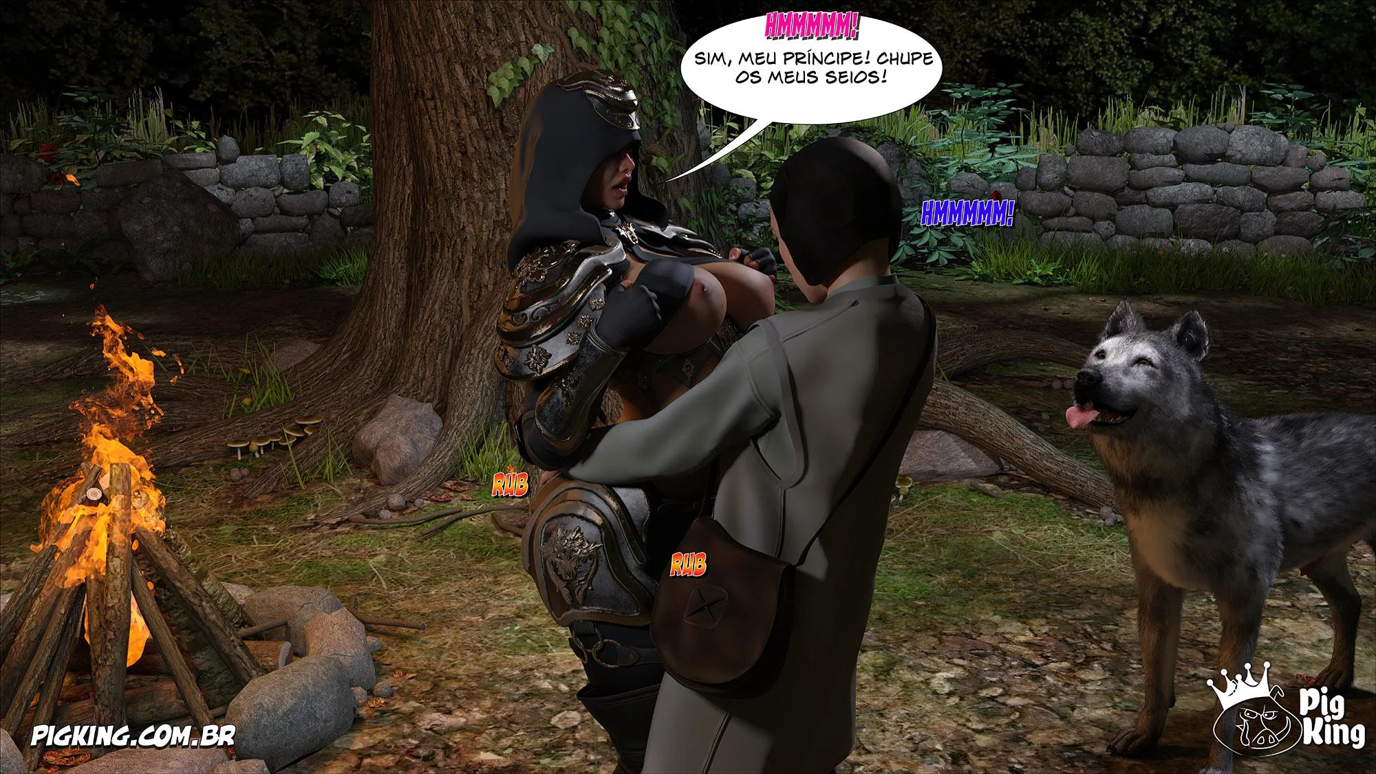 Rainha Azalea 12: Orgia Real em Quadrinhos 3D Explícitos