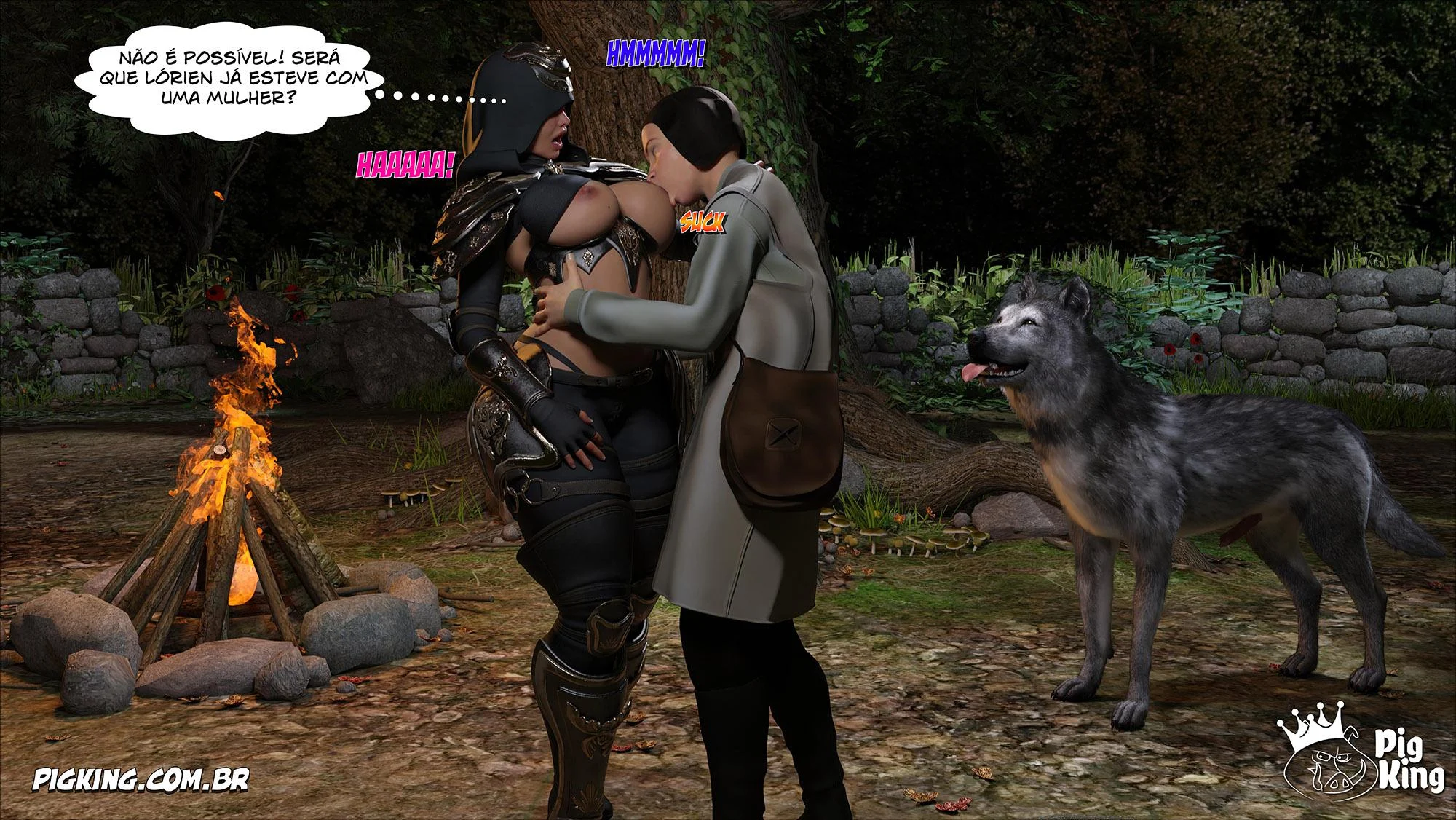 Rainha Azalea 12: Orgia Real em Quadrinhos 3D Explícitos