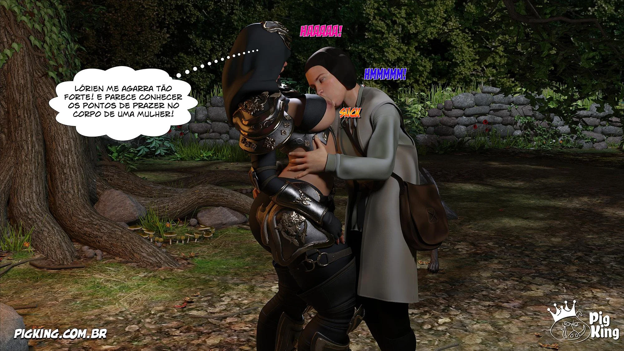 Rainha Azalea 12: Orgia Real em Quadrinhos 3D Explícitos