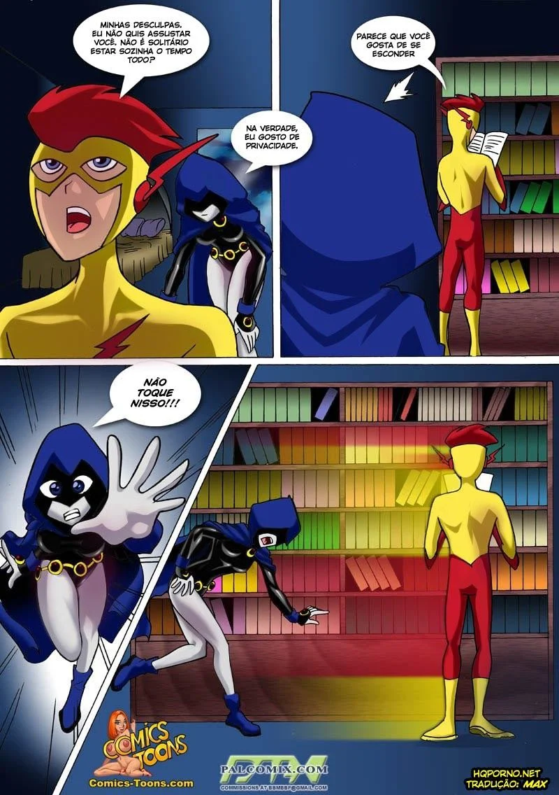 Raven e Kid Flash: Fetiche a Jato nos Quartos dos Jovens Titãs