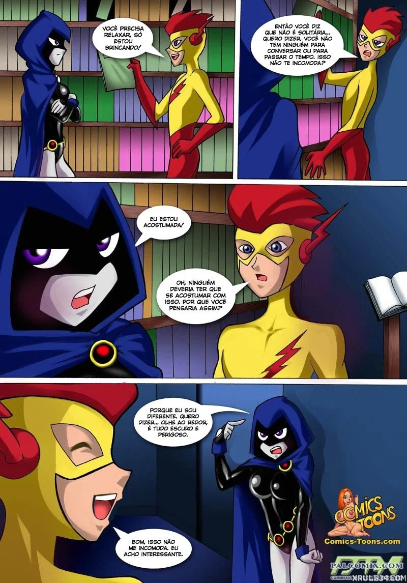 Raven e Kid Flash: Fetiche a Jato nos Quartos dos Jovens Titãs