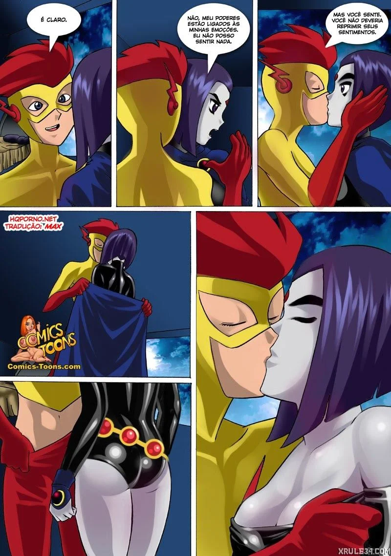 Raven e Kid Flash: Fetiche a Jato nos Quartos dos Jovens Titãs