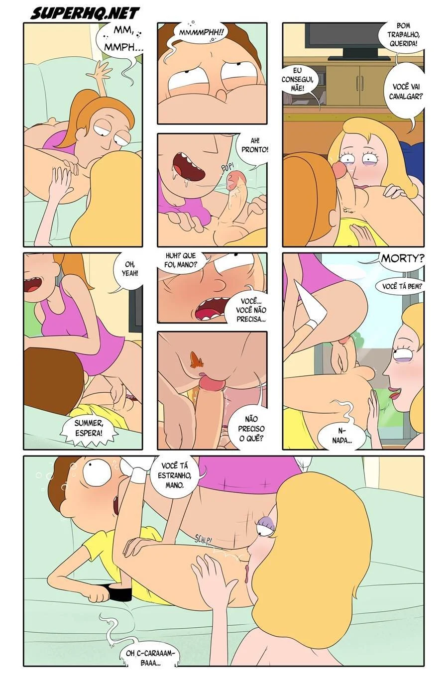 Rick e Morty em Sexo Proibido nos Quadrinhos da Dimensão X-69