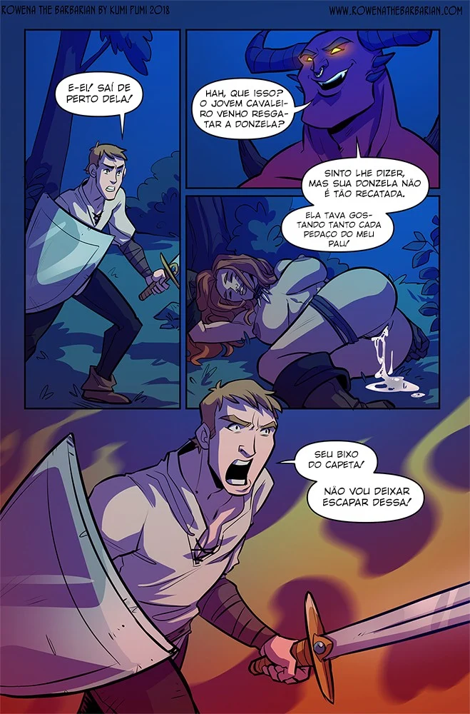 A feroz guerreira Rowena busca prazer selvagem em travesseiros quentes