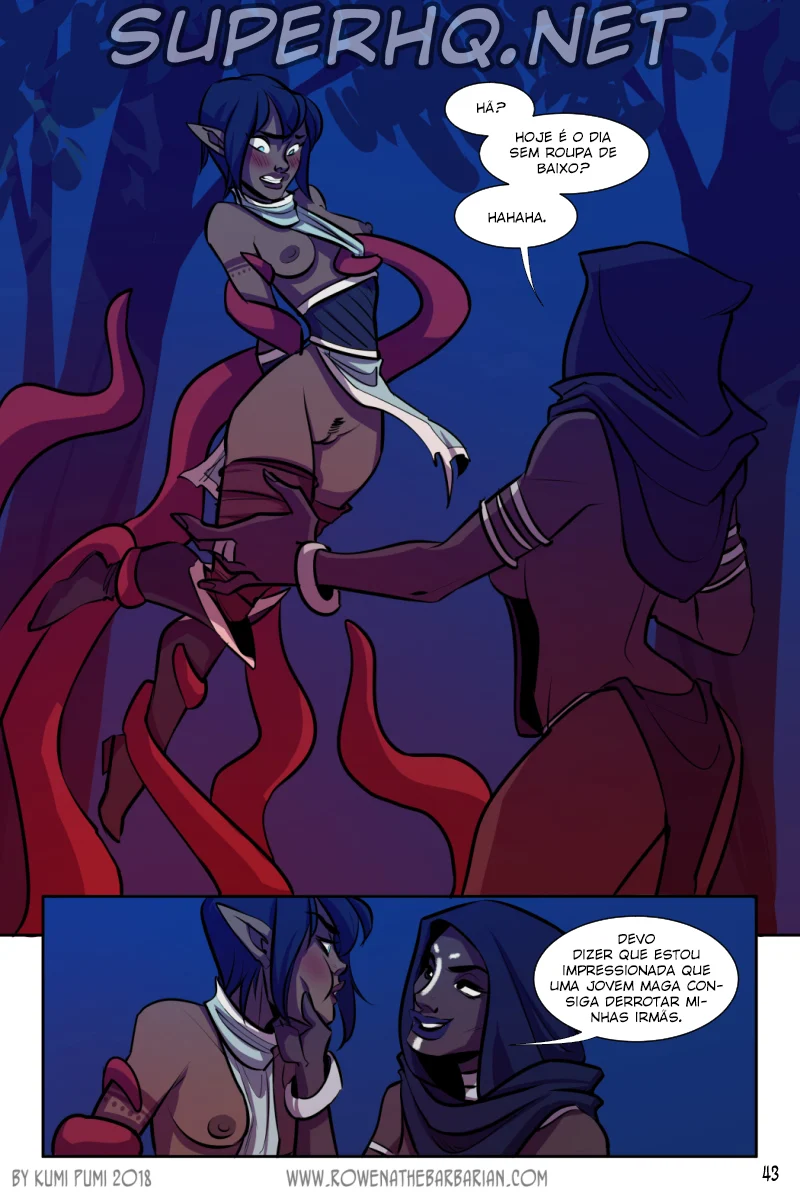 A feroz guerreira Rowena busca prazer selvagem em travesseiros quentes